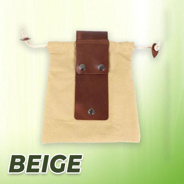 Leather Waxed Canvas Pouch outdoorpinata Beige