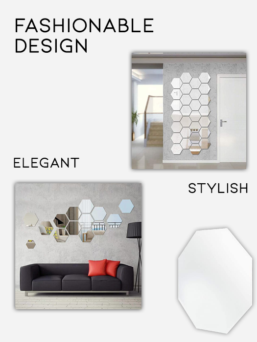 Autocollants Miroirs Acryliques Amovibles (12 pièces)