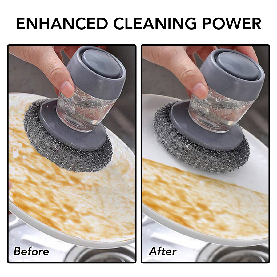 Kitchen Soap Dispensing Palm Brush