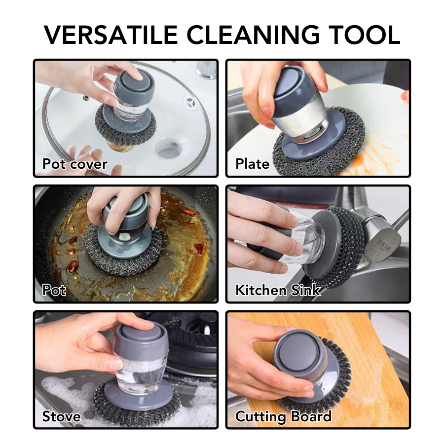 Kitchen Soap Dispensing Palm Brush