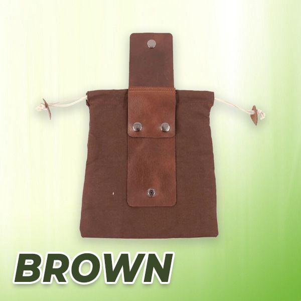 Leather Waxed Canvas Pouch outdoorpinata Brown 
